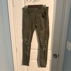H&M Olive Divided Skinny Jeans size 32
